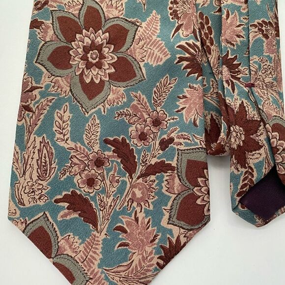 Vintage Floral Paisley Boho Silk Hickok Tie USA - Picture 2 of 4